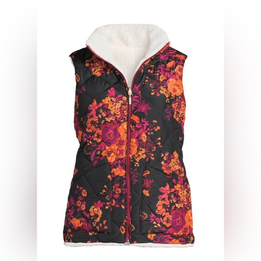 Pioneer Woman Sherpa Floral Reversible Vest BNWT